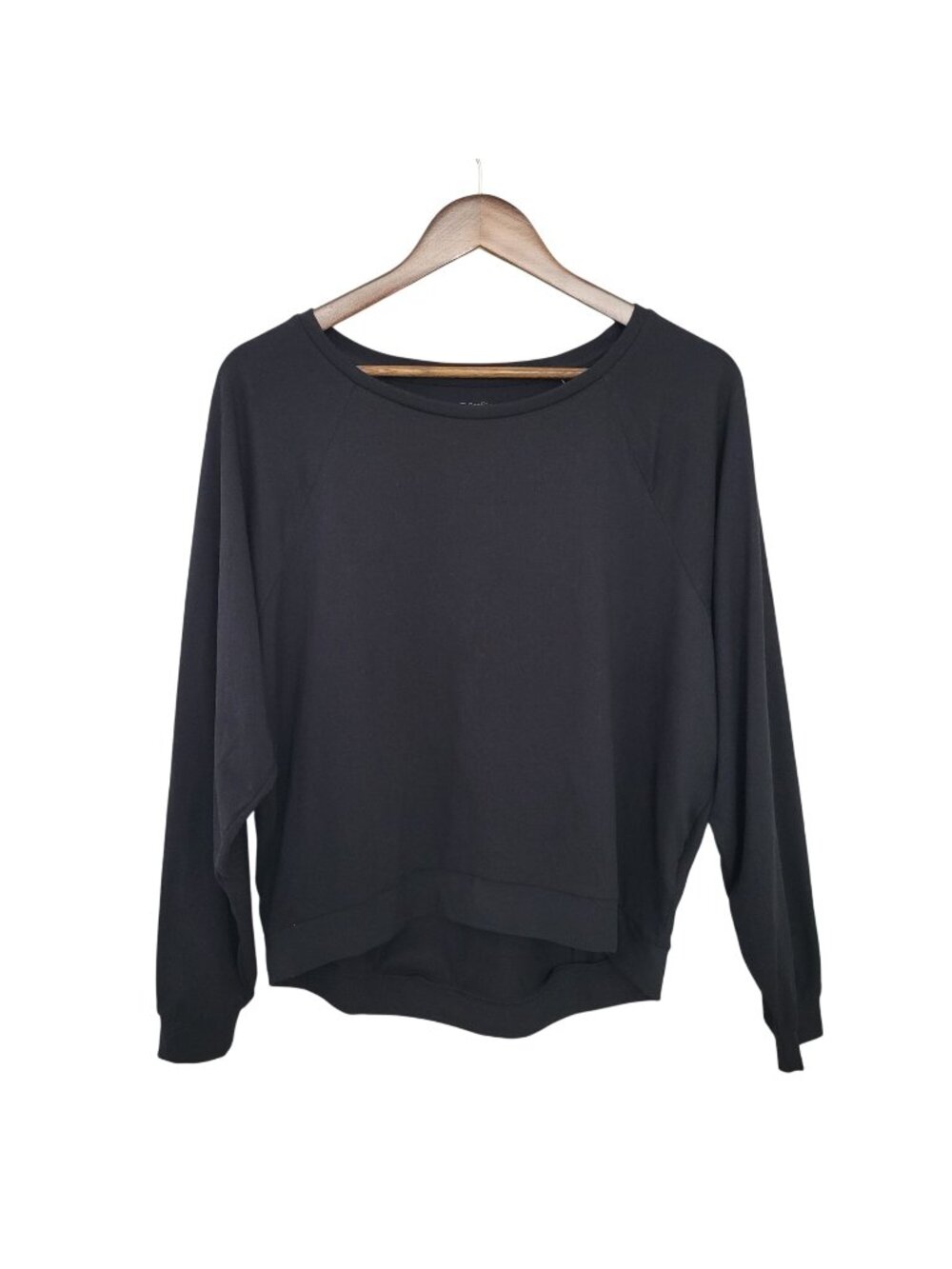 GapFit Brushed Jersey Hi-Low Sweatshirt Womens Size XS Black Casual NWT